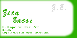 zita bacsi business card